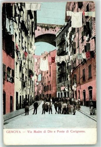 Genova 1906 Via Madre di Dio e Ponte di Carignano