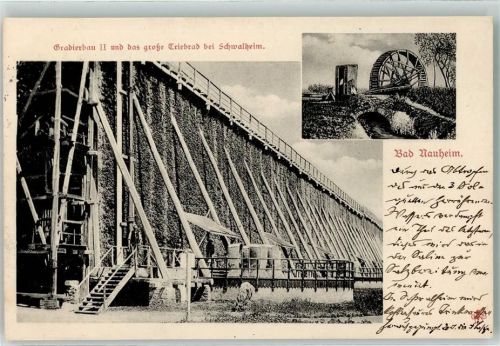 Bad Nauheim 1906 Gradierbau II und das große Triebrad bei Schwalheim