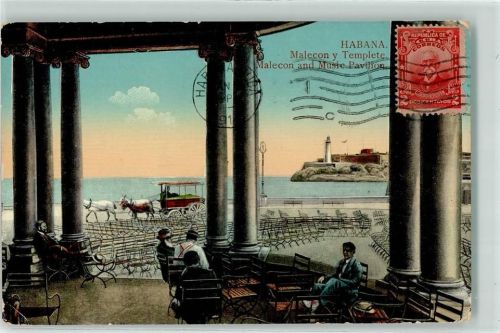 Havanna 1914 Malecon and Music Pavillon Leuchtturm
