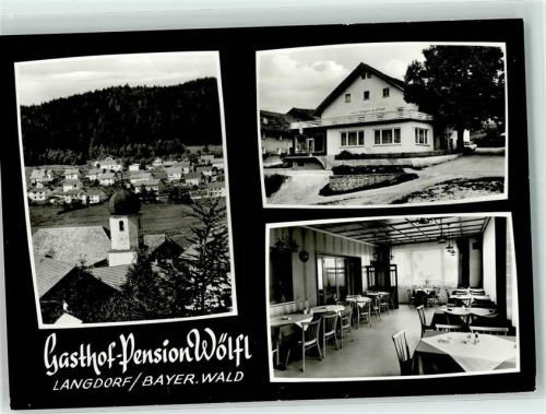 94264 W8371 Langdorf b Regen - Gasthaus-Pension Wölfl Gastraum Pfarrkirche St. Maria Magdalena