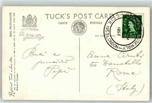 London Einzelfrankatur Sonderstempel Plenarversammlung 1953