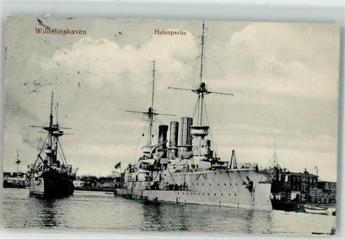 W2940 Wilhelmshaven Kreuzer Hafen Marine 1913