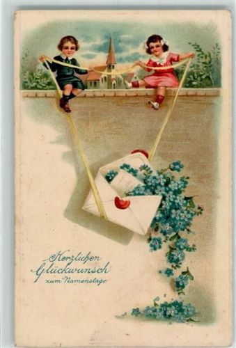1915 Prägedruck Kinder Brief Vergiss mein nicht Feldpost HWB Serie 4318