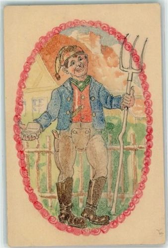 Bauer Mistgabel handgemalt