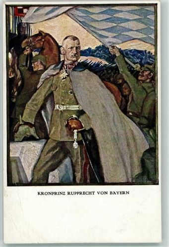 sign. Paul Rieth , Heerführer Rupprecht von Bayern, WK I Verlag Jugend Künstlerkarte