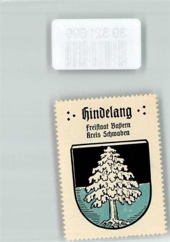 Hindelang Vignette Wappen Freistaat Bayern Kreis Schwaben