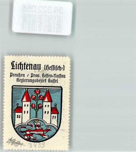 Hessisch Lichtenau Vignette Wappen Preußen Prov. Hessen Nassau Regierungsbezirk Kassel