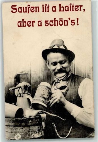 1908 Typen Zigarre Bierkrug - Saufe ist a Laster Dialekt