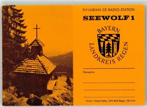 Frauenau Funkkarte Radiostation Seewolf 1 Wappen Regen QSL-Karte