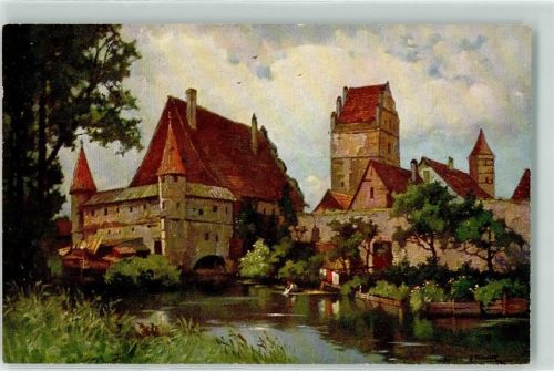 Dinkelsbühl Alte Schloßmühle sign. J. Frank