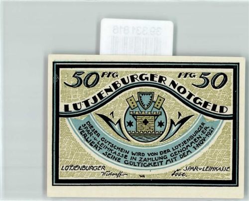 Lütjenburg Notgeld Gutschein 50 Pfennig De Bottermelkskrieg Die vermeintlichen Dänen Nr. 4