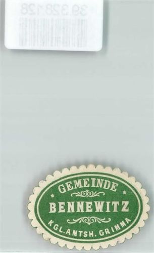 Bennewitz Postwesen Gemeinde Bennewitz Kgl. Amtsh. Grimma