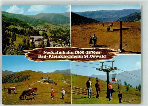 St. Oswald Nockalmbahn Gipfelkreuz Kabinenbahn Kühe
