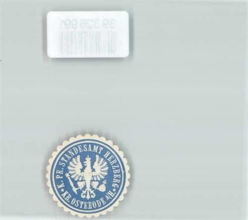 Herzberg K. Pr. Standesamt Herzberg Kr. Osterode a.H.