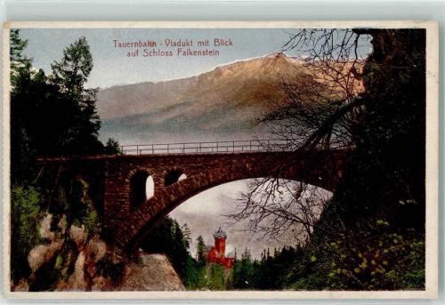 Obervellach Tauernbahn Viadukt mit Blick auf Burg Falkenstein