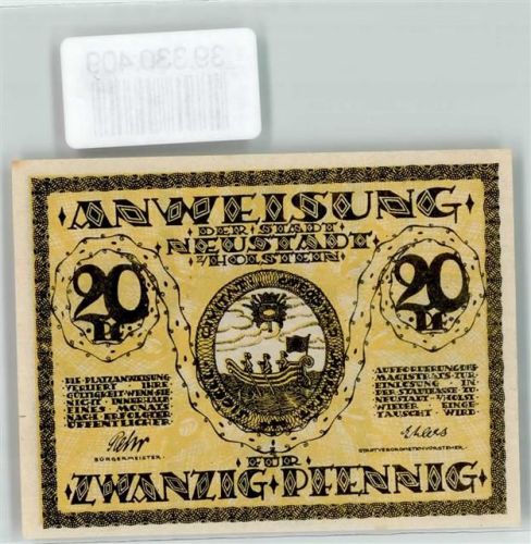 Neustadt Notgeld 20 Pfennig Anweisung der Stadt Neustadt i. Holstein Nr. 91307