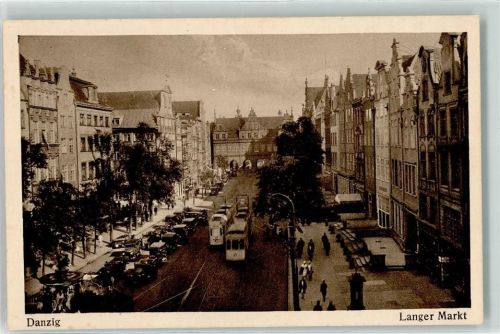 Danzig Gdansk - Langer Markt Tram Straßenbahn Auto