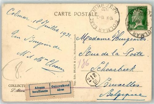 Colmar Adresse unzureichend