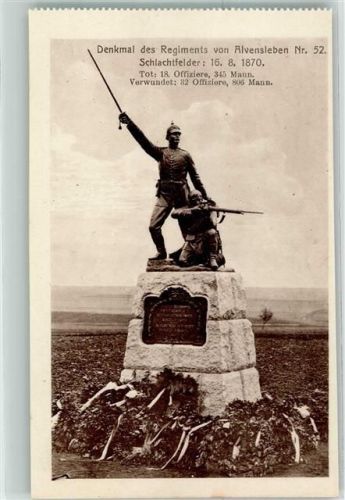 Vionville 1870 denkmal des Regiments von Alvensleben Nr. 52 Schlachtfelder 16.8.