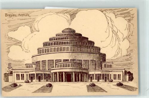 Breslau Jahrhunderthalle Original-Federzeichnung von Ewald K. Fröhlich