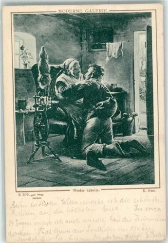 Sonthofen 1898 Spinnrad Wieder daheim sign.R.Gsur Moderne Galerie Nr.B249