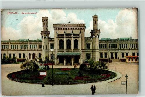 Breslau Wroclaw - Hauptbahnhof Uhr Laterne