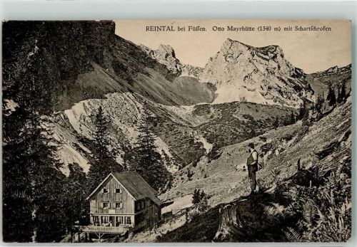 Musau 1920 Reintal bei Füssen Otto-Mayr-Hütte mit Schartschrofen