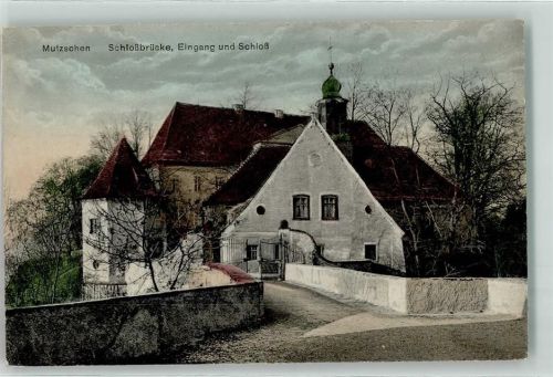Mutzschen Schloß-Eingang Schloßbrücke
