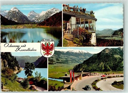 Wiesing Achensee und Kanzelkehre Mercedes VW Käfer Wappen Hüttenstempel