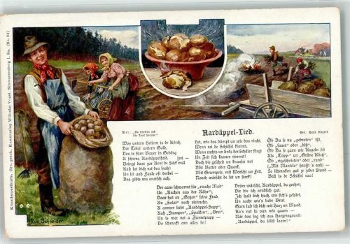 Hardäppel Lied Bauern Ernte sign.Rud.Schneider Verlag Vogel Nr.24