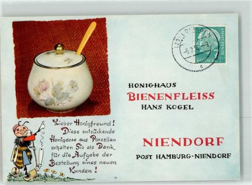 Niendorf Bestellkarte Honighaus Bienenfleiss Hans Kogel Honigdose