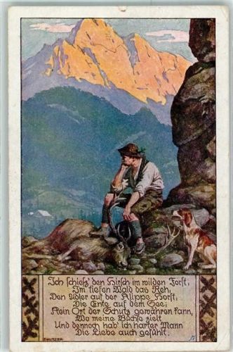 sign.Kutzer E. Volkslieder Nr.9 Ich schieß den Hirsch Jagdhund Verein für das Deutschtum im Ausland