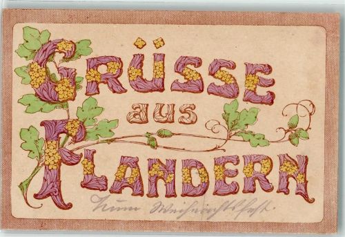 Brüssel Grüsse aus Flandern Lithographie