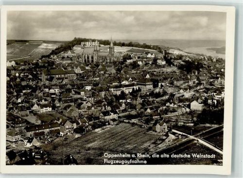Oppenheim Fliegeraufnahme mit Katharinenkirche und Burg Landskron