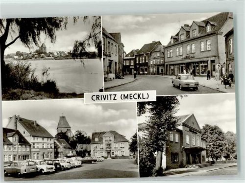 19089 O2712 Crivitz - Thälmannstraße Markt Filmtheater Oldtimer