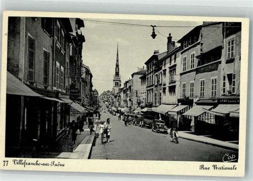 Villefranche-sur-Saone Rue Nationale Handlung Auto Oldtimer