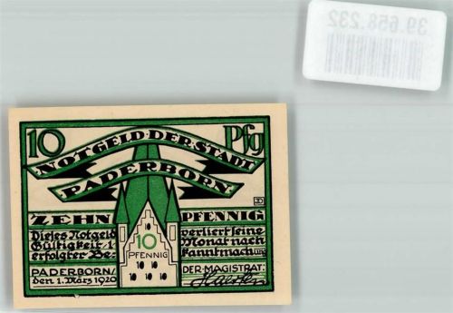 Paderborn 1920 10 Pfennig Kaiser Carl der Große
