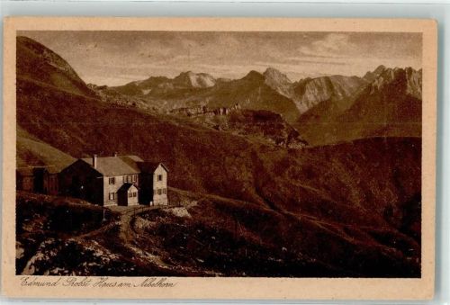 Oberstdorf 1923 Edmund-Probst-Haus am Nebelhorn Fotograf Pfleghaar Hüttenstempel