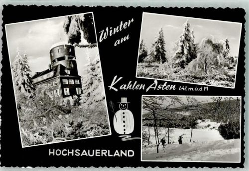Winterberg Winter am Kahlen Asten Hochsauerland Astenturm Schnee Schneemann