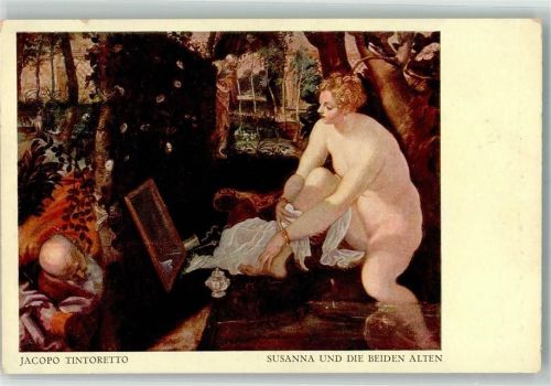 Wien sign. Tintoretto Susanna und die beiden Alten in der KuK Gemäldeglerie
