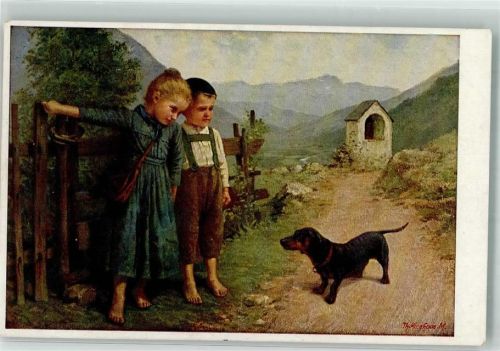 sign. Kleehaas Theodor Unfreundliche Begegnung Kinder T.S.N. M.K. No. 103