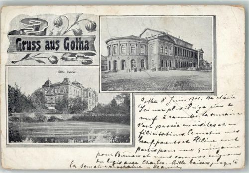 Gotha 1901 Museum Theater Werbung Modell-Hut-Ausstellung