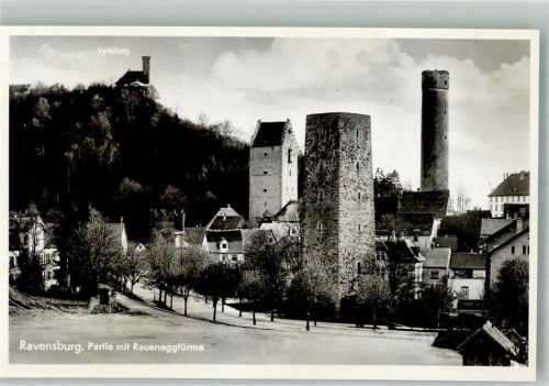 Ravensburg Panorama der Stadt mit Raueneggtürmen und Veitsburg