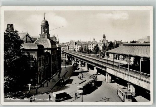 Rotterdam 1933 LKW Straßenbahn Bahnhof Beurs