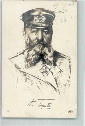 1915 Portrait des deutschen Großadmirals Alfred von Tirpitz mit Unterschrift Amag 72