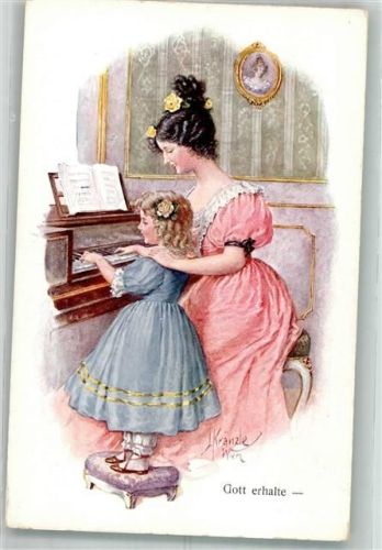 Mutter mit Tochter am Klavier B.K.W.I. 646-1