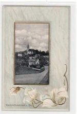 Großröhrsdorf, Prägekarte mit Blick auf die Kirche ungelaufen Gute Erhaltung.