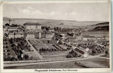 Schönbrunn / Post Röhrmoos. Pflegeanstalt. Verlag Hans Pernat gelaufen Eckbug oben links, sonst gut erhalten