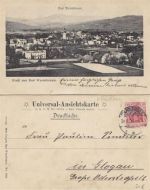 Universalkarte zum Aufklappen Gruß aus Bad Warmbrunn - Cieplice Slaskie-Zdrój / Kreis Hirschberg - Jelenia Góra gelaufen. Gute Erhaltung.
