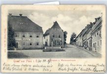 92685 W8485 Floß Gebrauchsspuren Marktplatz, Weidenerstraße, Gasthaus, Brunnen